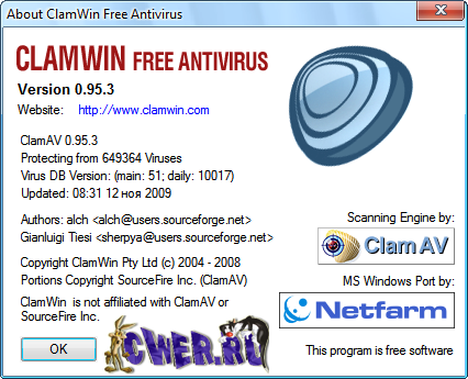 Portable ClamWin Free Antivirus 0.95.3