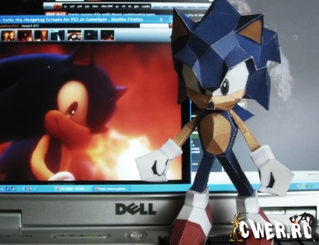 Sonic The Hedgehog paper model. Соник Суперёжик из бумаги