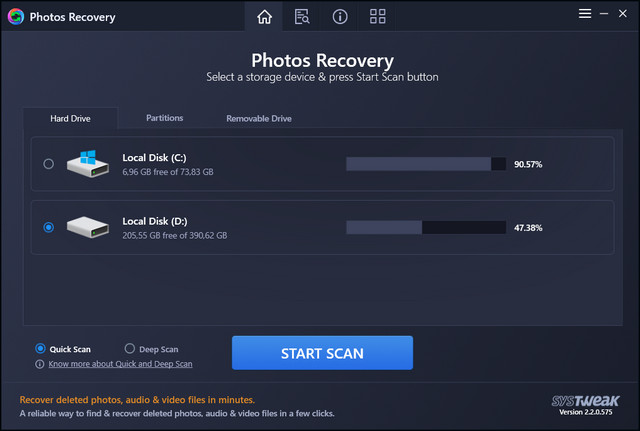 Systweak Photos Recovery