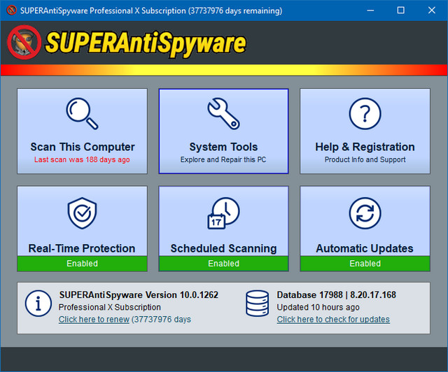 SUPERAntiSpyware Professional X