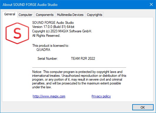 MAGIX SOUND FORGE Audio Studio