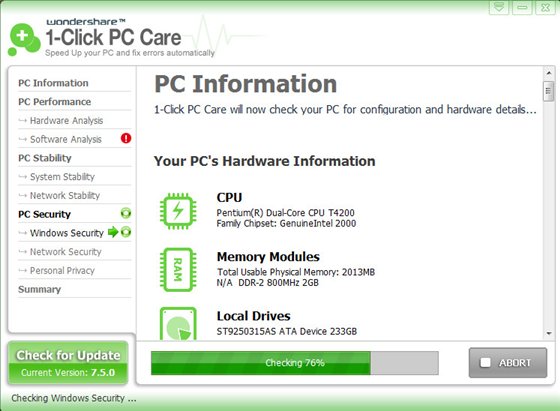 Wondershare 1-Click PC Care