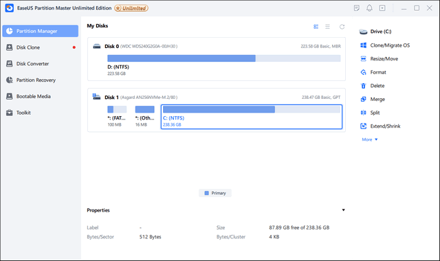 EaseUS Partition Master 17