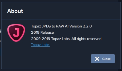 Topaz JPEG to RAW AI 2.2.0