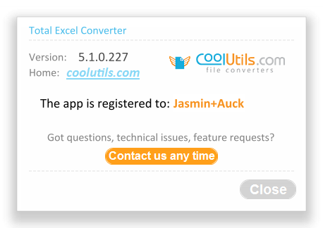 Coolutils Total Excel Converter 5.1.227