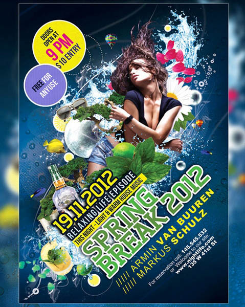 Spring Break party flyer