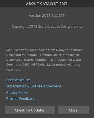 Sony Catalyst Production Suite 2018