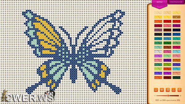 скриншот игры Cross-Stitch Puzzle