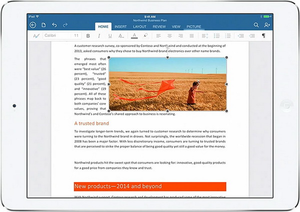 Office iPad Word