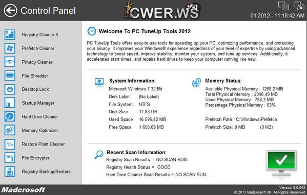 PC TuneUp Tools 2012 8.0.043