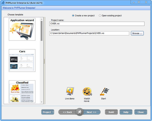 PHPRunner Enterprise 6.2 Build 16275