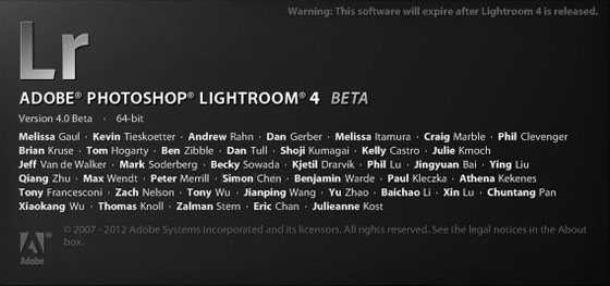 Adobe Photoshop Lightroom 4 Beta